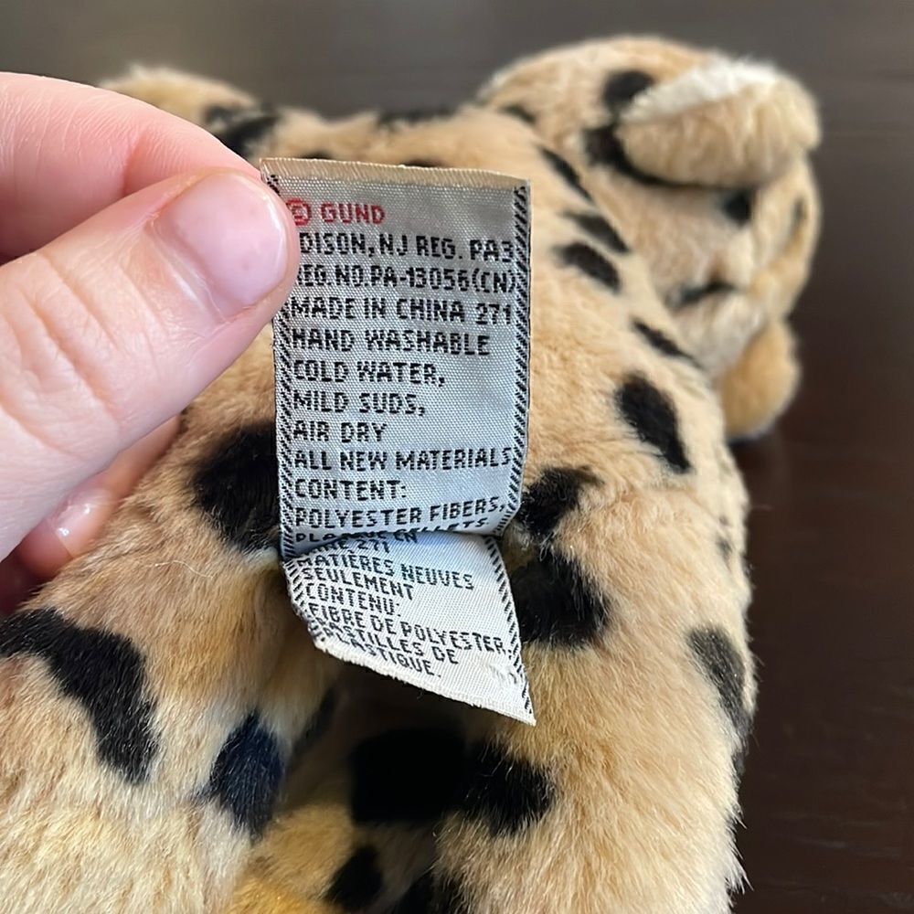 Gund Telus Leopard Cat Plush and Beans 4" tall x 7.5" L cheetah Leopard - Picture 6 of 6